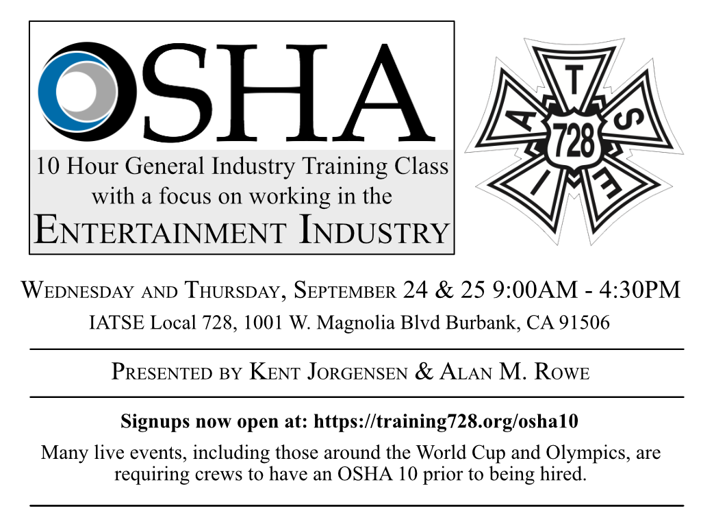 OSHA 10 September 24 & 25