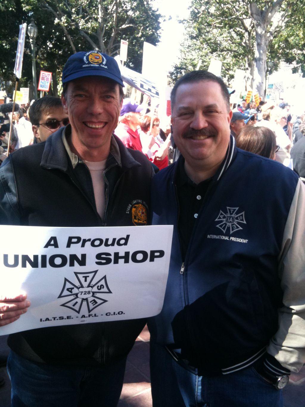 Local 728 Vice President Pascal M. Guillemard and IATSE President Matt Loeb. February 2011 (Photo by Pascal M. Guillemard)