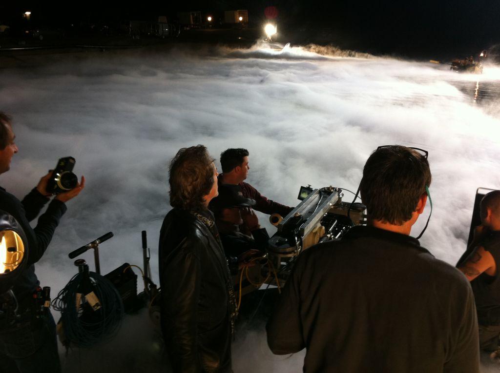 Foggy Falls Lake at Universal in January 2011. Verizon commercial with Janusz Kaminski (Photo by Kelly D. Clear)