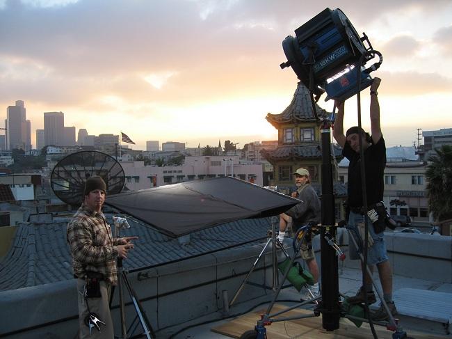Local 80 and Mike Lyon (R) on a Chinatown rooftop, 2006 (Photo by Mike Tolochko).