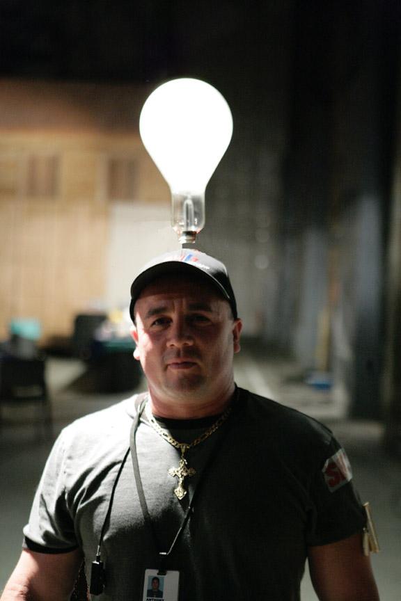 Lamp Op Tony Varuola on the set of CCBB (Photo by Tony Varoula)