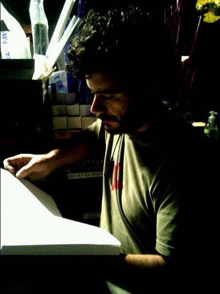 Cris Moris brushes up on the latest episode&#039;s script on Grey&#039;s Anatomy, 2011 (Photo by J. P. Belliard)
