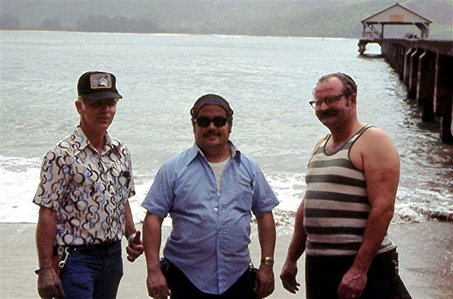 Don Dahlquist, Lou Ramos and Ed Cooper in Hawaii, 1977.