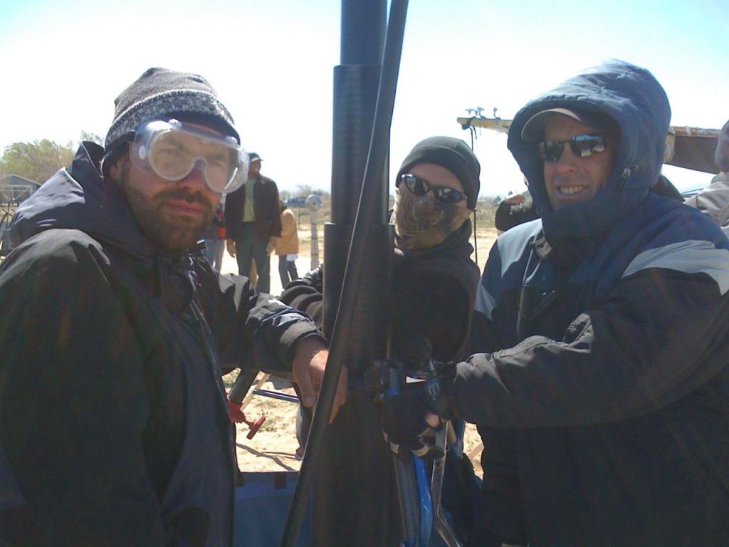 Andrew Korner, Matt Barbor and Driver Greg Blumn in the desert on a Commercial (Photo by Erik Messerschmidt)