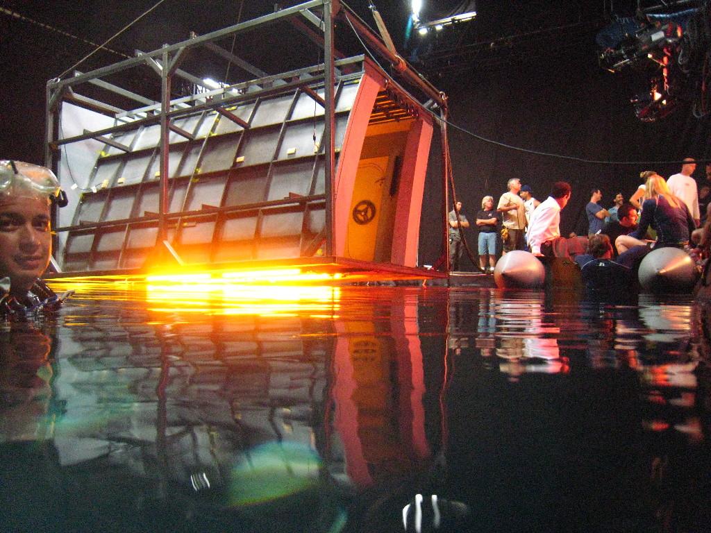 An underwater scene for &#039;Monk&#039; shot at the Warner Ranch pool, 2008 (Photo courtesy Devik Wiener)