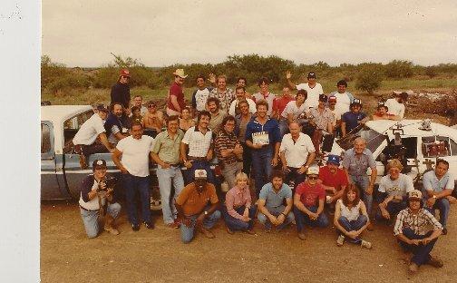 The crew including Arvel Youngblood and John Schneider, Laredo, Texas 1982 (Photo contributed by Marla Youngblood)