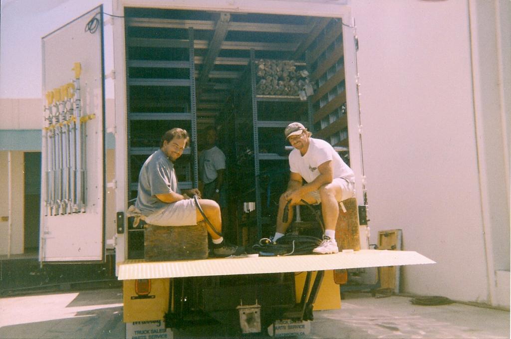 Jeff White &amp; Ted Kredo, in the truck Brent Poe (Photo by Ted Kredo)