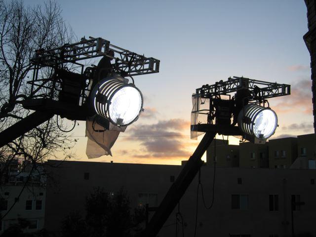 12K Beam projector condor rigs. (Photo by Mike Bauman)